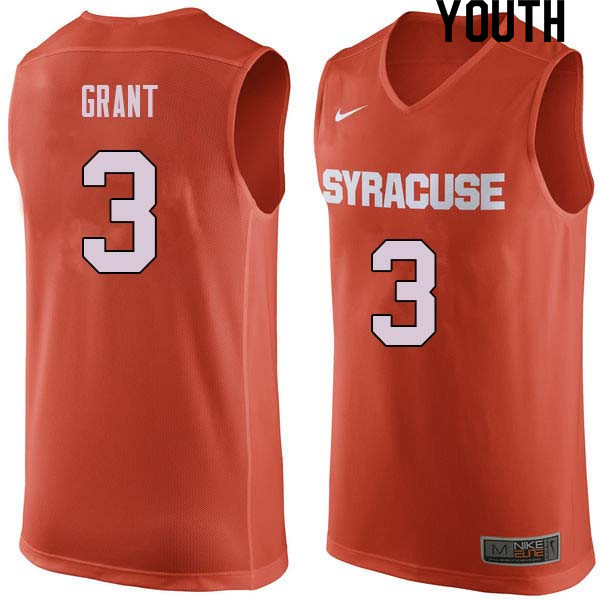 Youth #3 Jerami Grant Syracuse Orange College Basketball Jerseys Sale-Orange